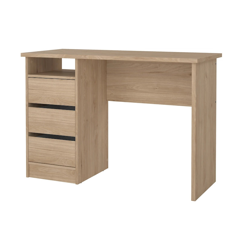Bureau d'écriture Wes Home Office de Porch & Den avec 3 tiroirs et étagère ouverte