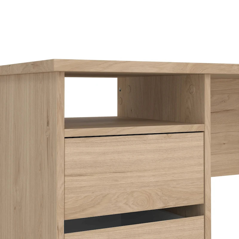 Bureau d'écriture Wes Home Office de Porch & Den avec 3 tiroirs et étagère ouverte