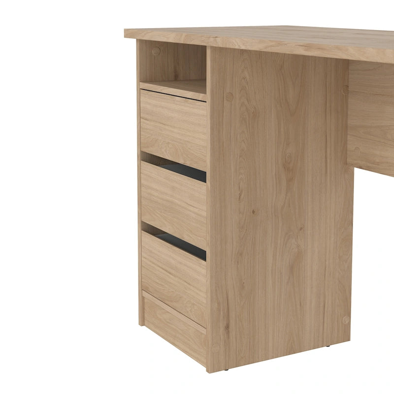 Bureau d'écriture Wes Home Office de Porch & Den avec 3 tiroirs et étagère ouverte