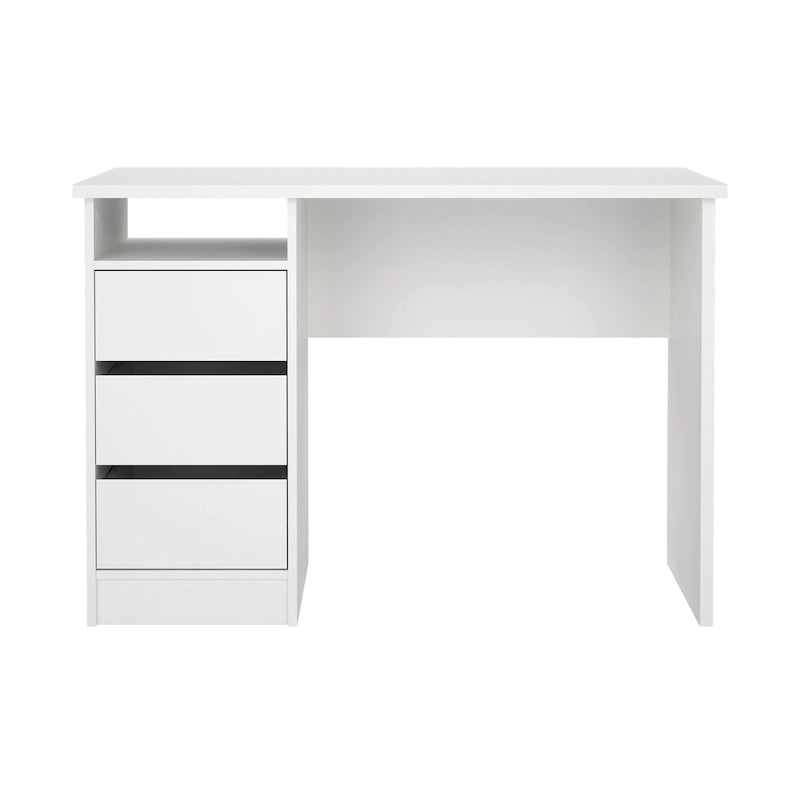 Bureau d'écriture Wes Home Office de Porch & Den avec 3 tiroirs et étagère ouverte