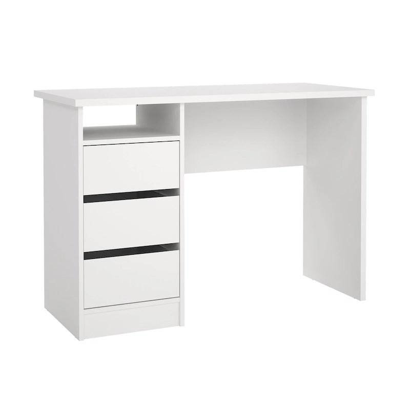 Bureau d'écriture Wes Home Office de Porch & Den avec 3 tiroirs et étagère ouverte