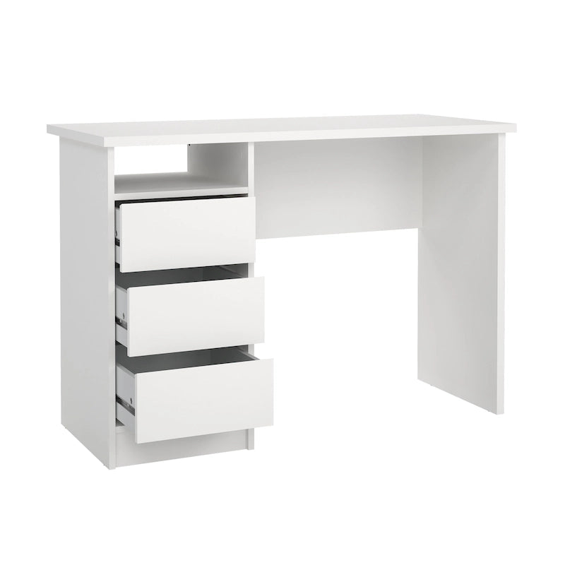 Bureau d'écriture Wes Home Office de Porch & Den avec 3 tiroirs et étagère ouverte