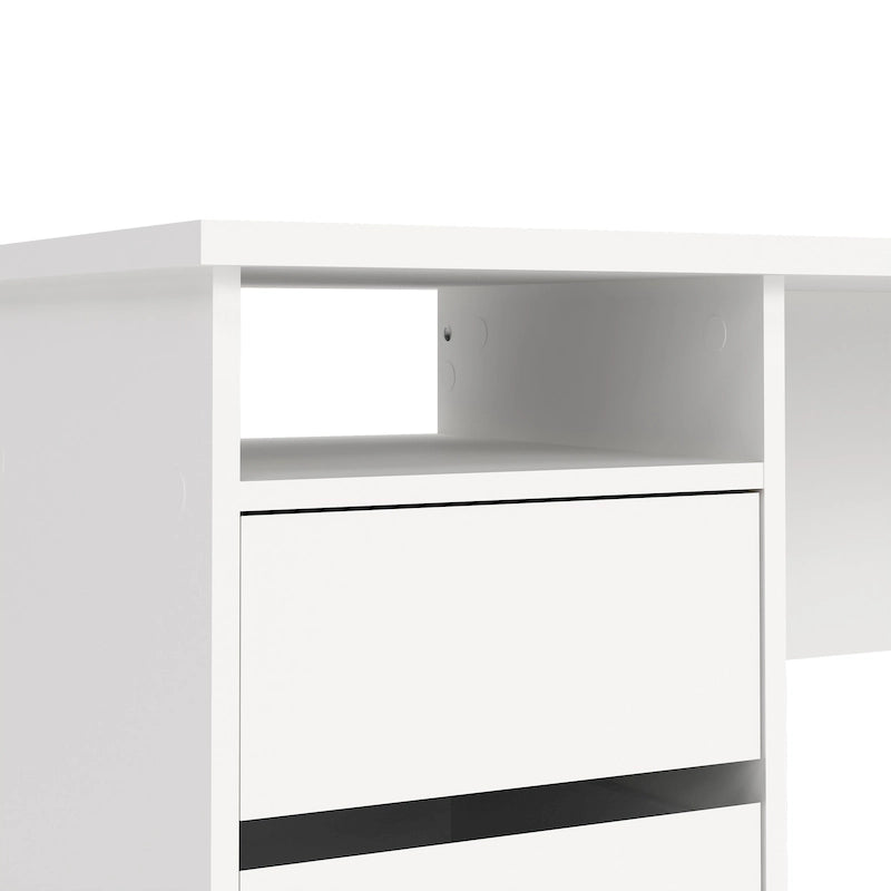 Bureau d'écriture Wes Home Office de Porch & Den avec 3 tiroirs et étagère ouverte