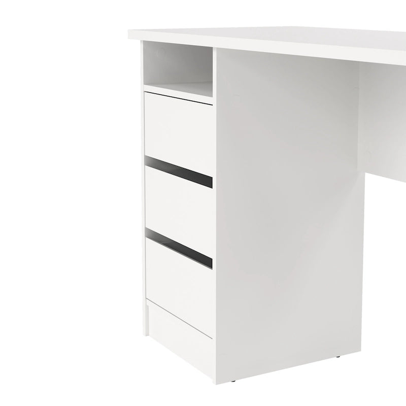 Bureau d'écriture Wes Home Office de Porch & Den avec 3 tiroirs et étagère ouverte