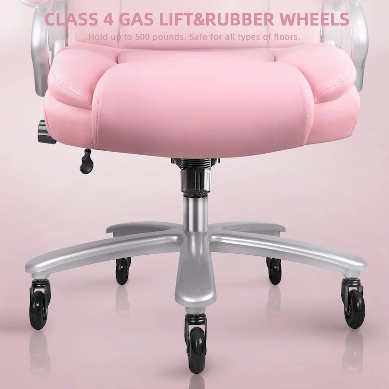 Chaise de bureau de direction Bossin grande taille et forte, 500 lb, avec support lombaire réglable, chaise ergonomique en cuir PU à dossier haut pour ordinateur