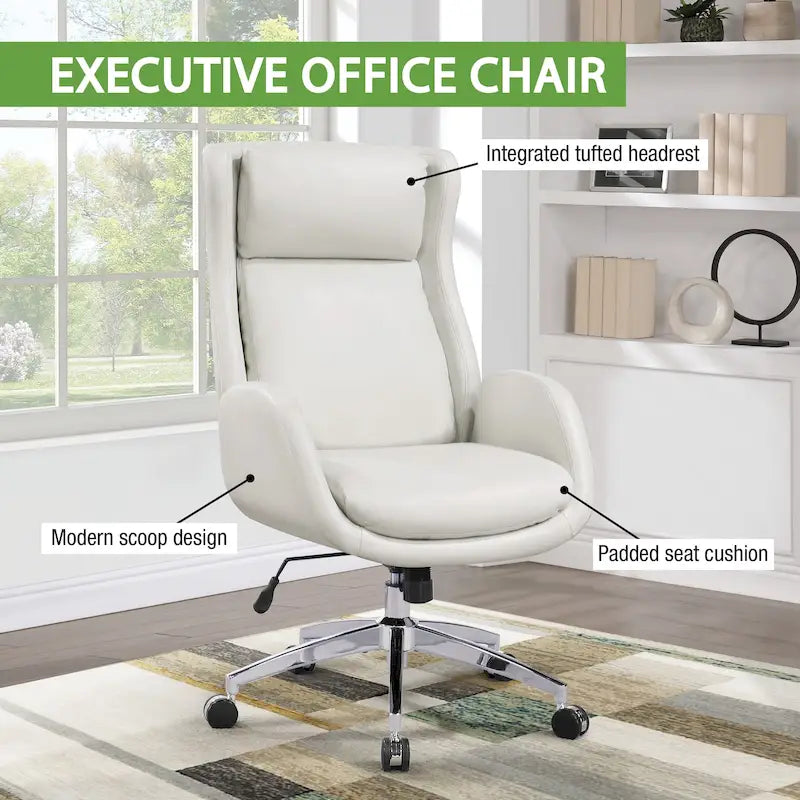 Fauteuil de bureau Blanchard en similicuir