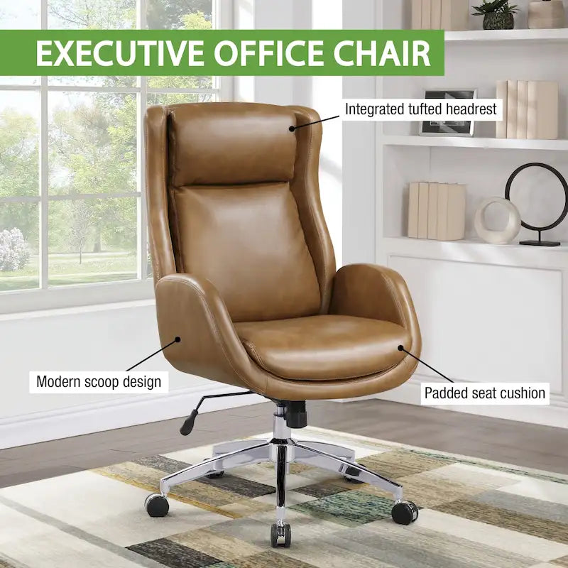 Fauteuil de bureau Blanchard en similicuir
