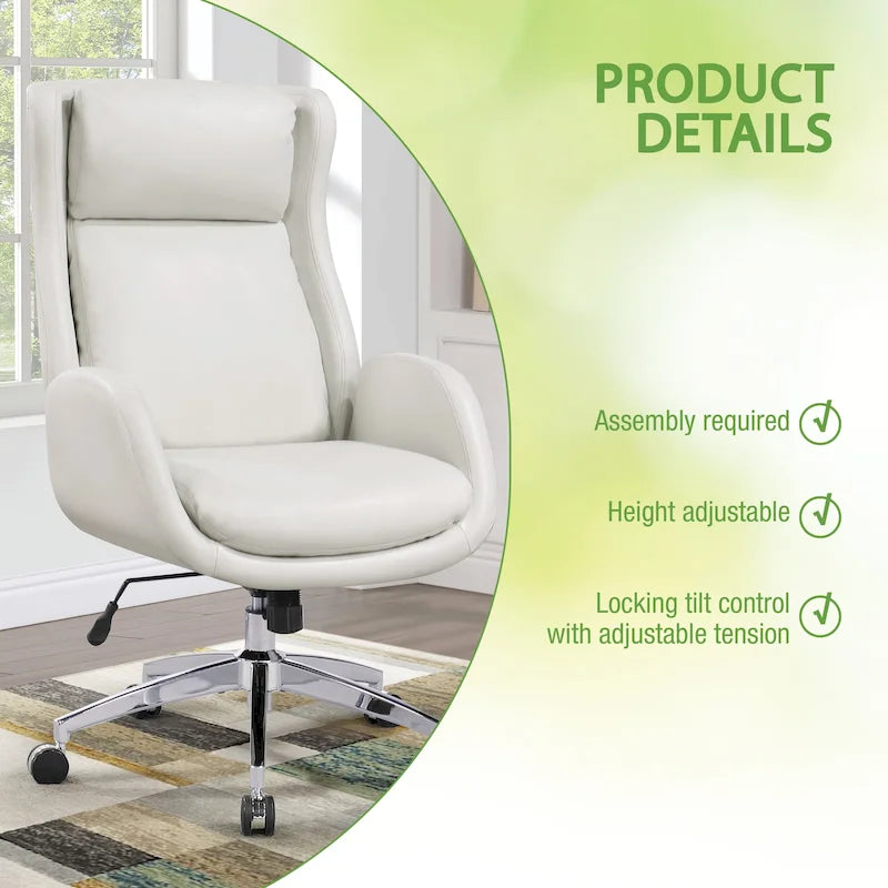 Fauteuil de bureau Blanchard en similicuir