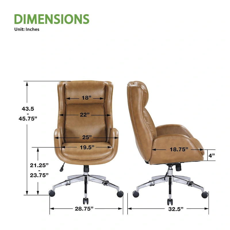 Fauteuil de bureau Blanchard en similicuir