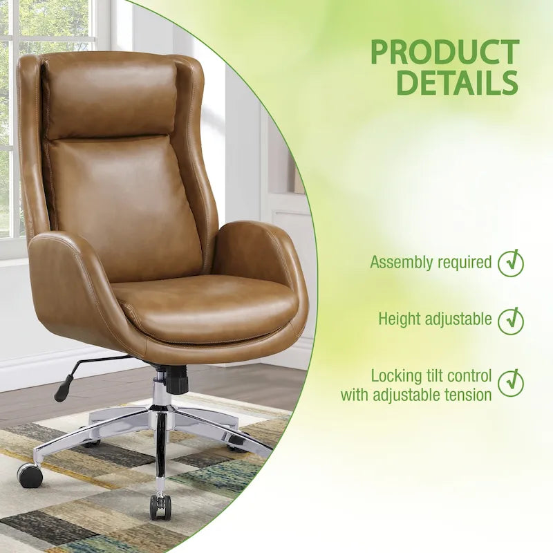 Fauteuil de bureau Blanchard en similicuir