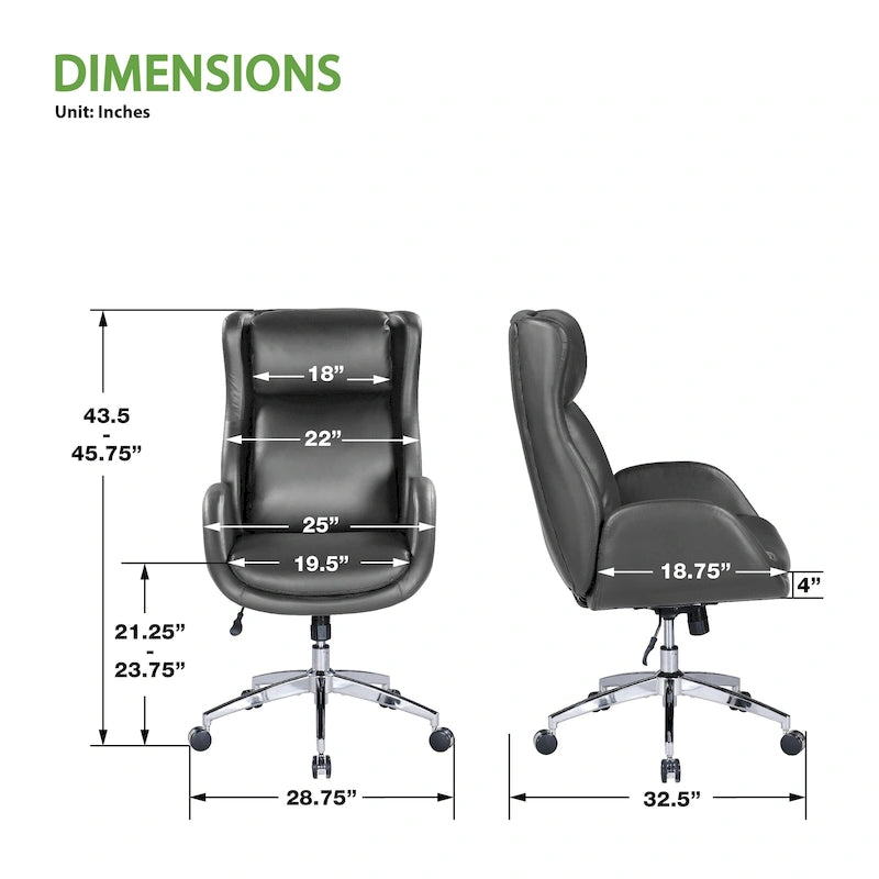 Fauteuil de bureau Blanchard en similicuir