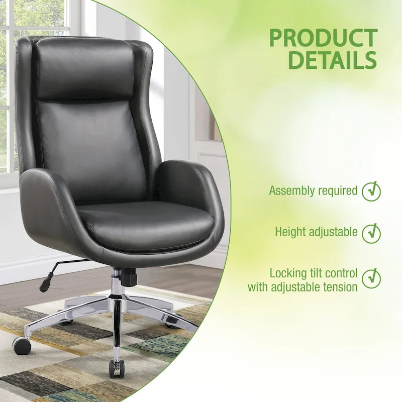 Fauteuil de bureau Blanchard en similicuir