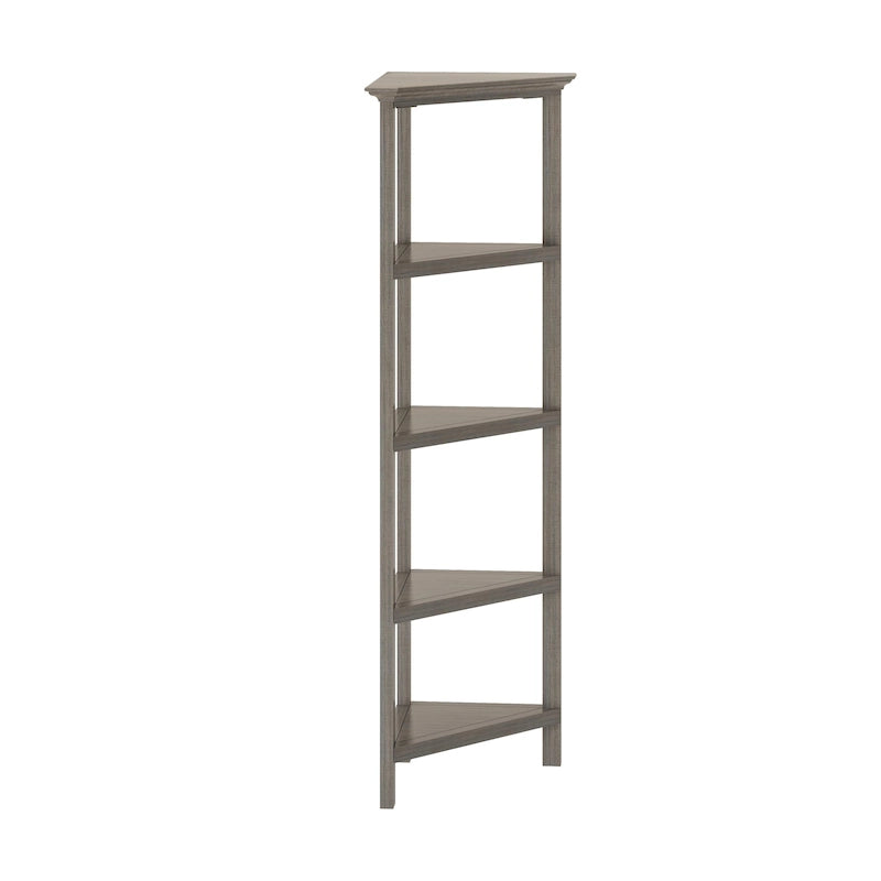 Étagère d'angle haute en bois Edenton à 4 étagères, gris délavé