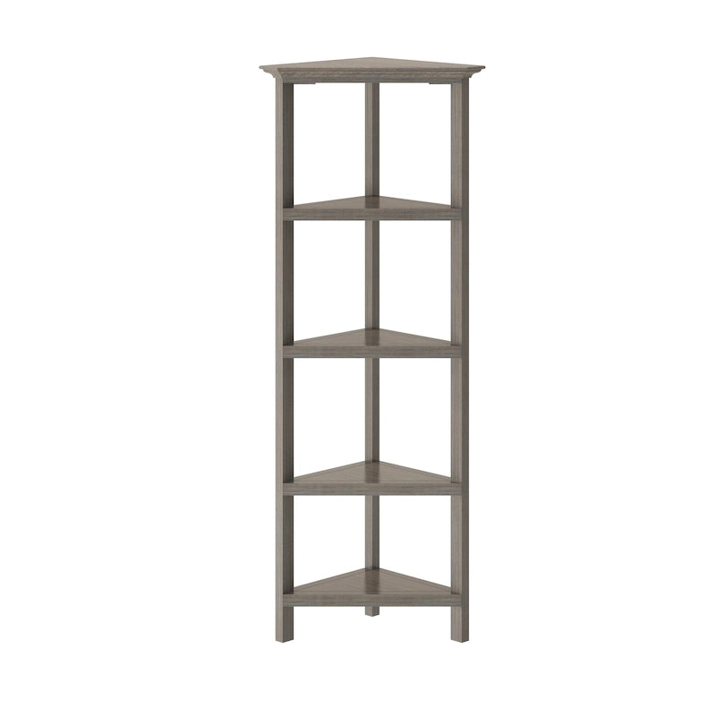 Étagère d'angle haute en bois Edenton à 4 étagères, gris délavé