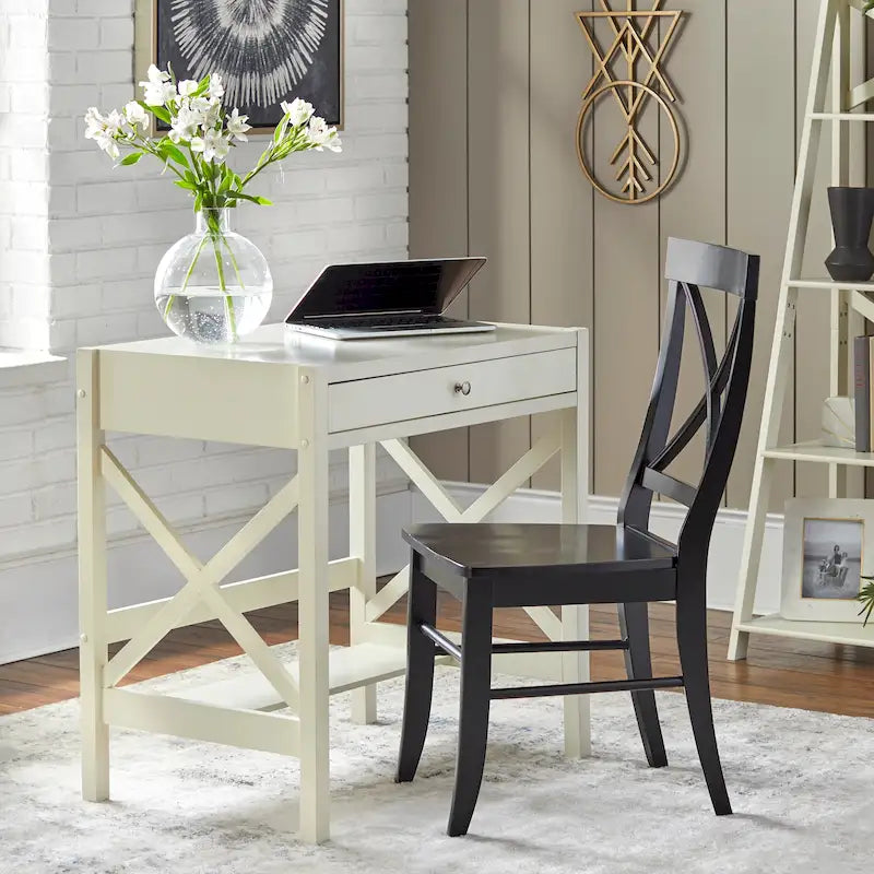 Bureau en bois de ferme Simple Living à cadre en X