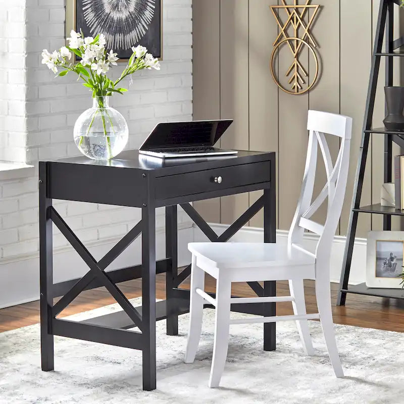 Bureau en bois de ferme Simple Living à cadre en X