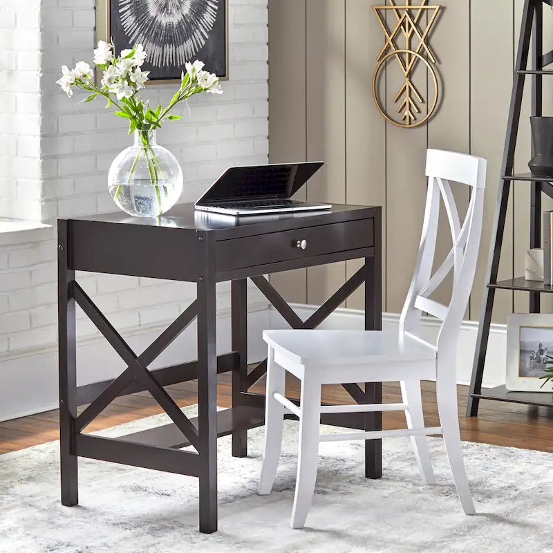 Bureau en bois de ferme Simple Living à cadre en X
