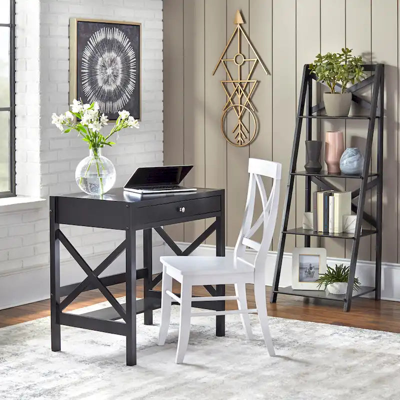 Bureau en bois de ferme Simple Living à cadre en X