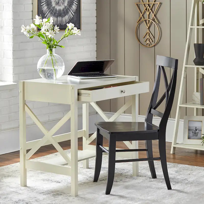 Bureau en bois de ferme Simple Living à cadre en X