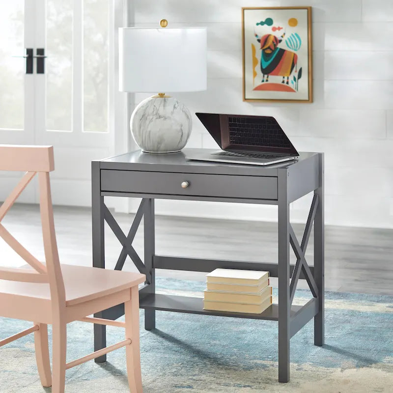 Bureau en bois de ferme Simple Living à cadre en X
