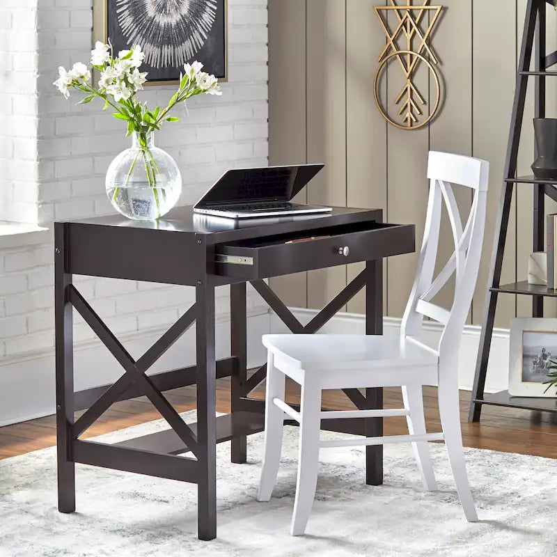 Bureau en bois de ferme Simple Living à cadre en X
