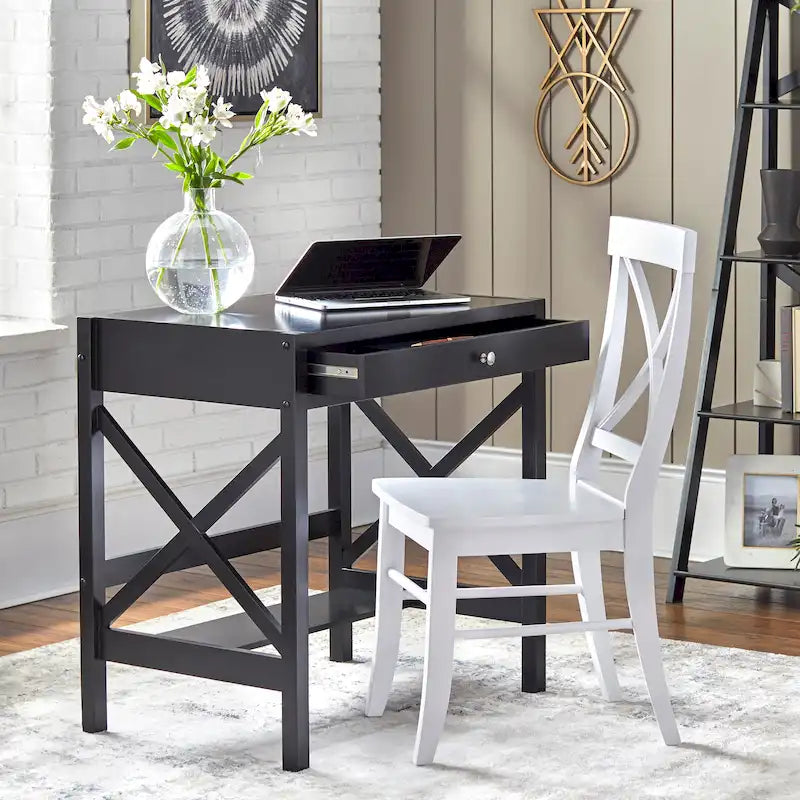 Bureau en bois de ferme Simple Living à cadre en X