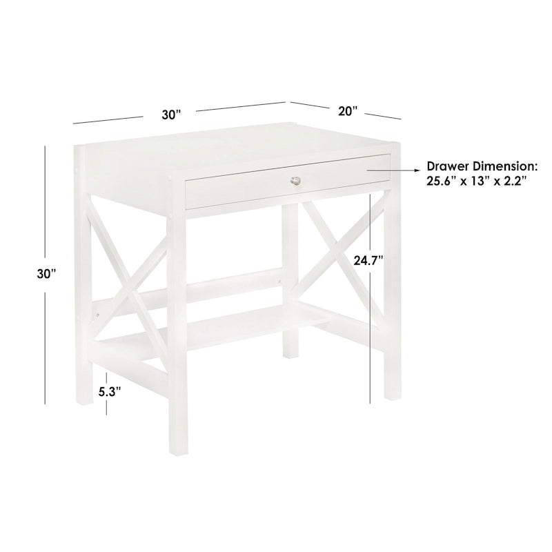 Bureau en bois de ferme Simple Living à cadre en X