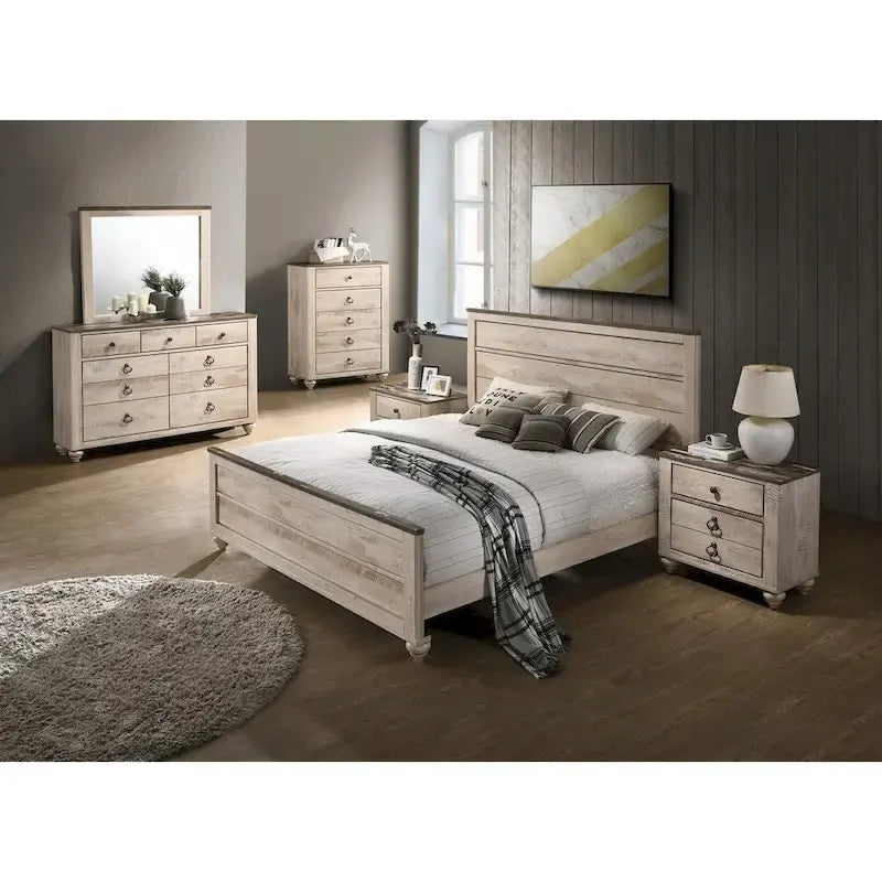 Ensemble de chambre à coucher 6 pièces Queen contemporain Imerland de Roundhill Furniture