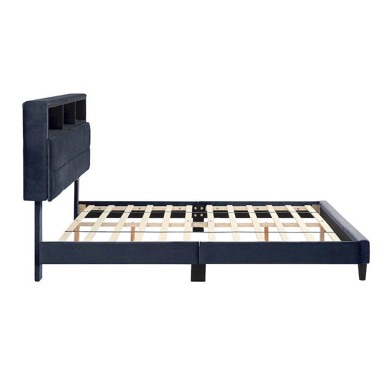 Lit de rangement rembourré Rosdale Grey avec ports USB par Furniture of America