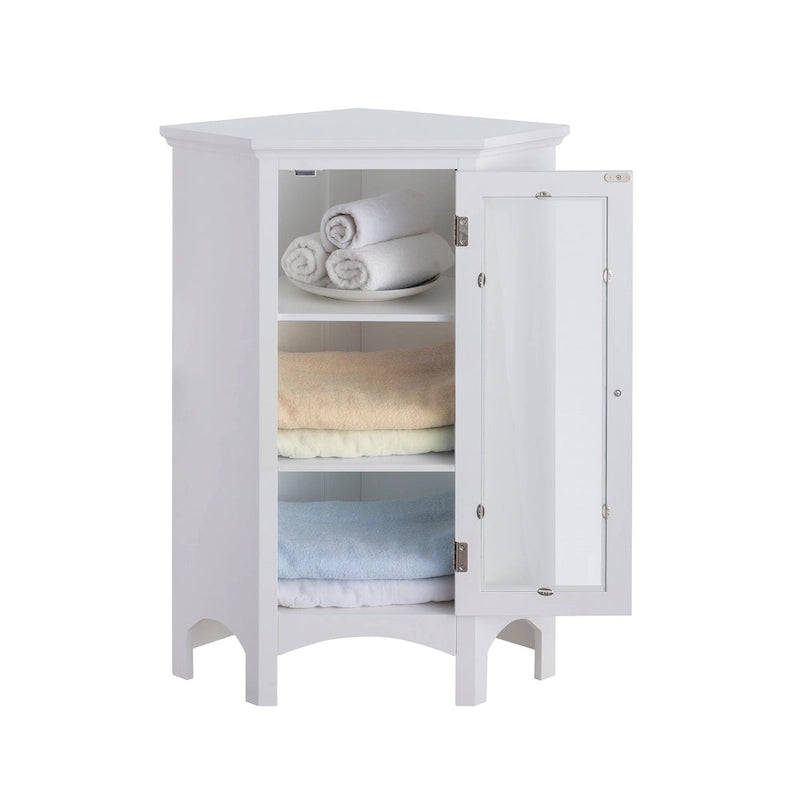 Teamson Home Madison Freestanding Corner Floor Accent Cabinet - 17 L x 24.75 W x 32 H
