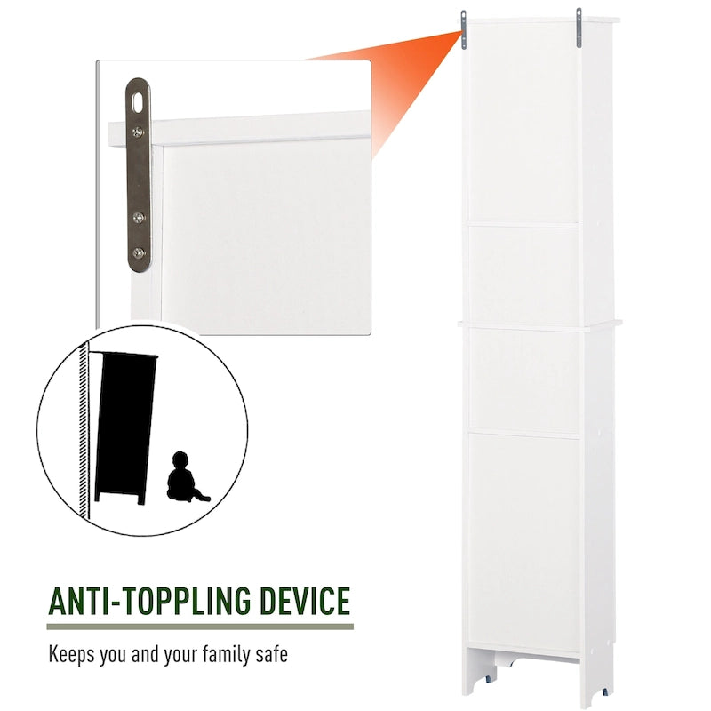 HOMCOM Freestanding Bathroom Storage Cabinet Organizer Tower
