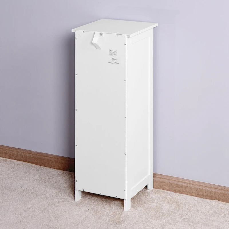 Meuble de Rangement de Salle de Bain Blanc Autoportant avec Tiroirs - 30 L x 30 l x 82 H cm