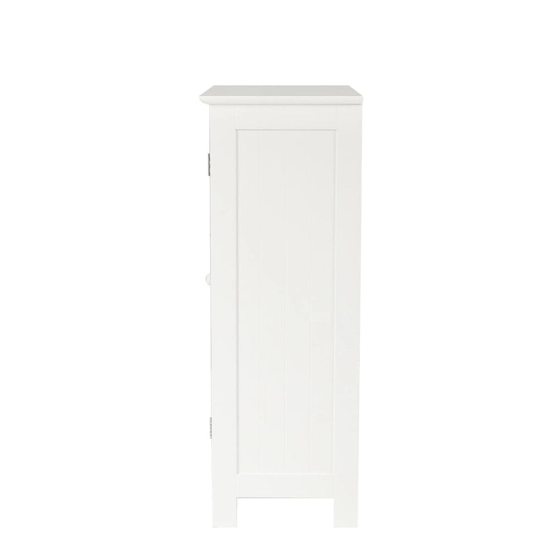 White Wood 4-Drawer 1-Door Bathroom Storage Cabinet - 32.68  H x 22.05  W x 11.81  D