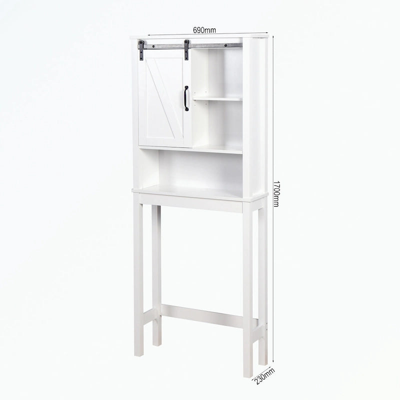 Over-the-Toilet Storage Cabinet with A Barn Door