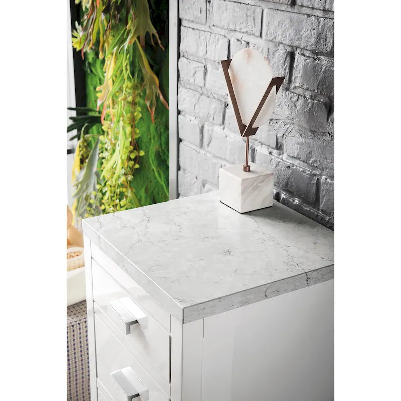 James Martin Vanities Addison 15  Base Cabinet w/ Drawers, Glossy White