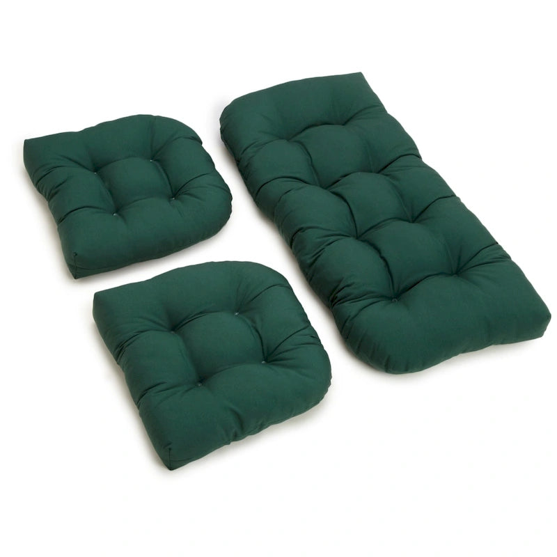 Ensemble de trois coussins de banquette d'intérieur en sergé