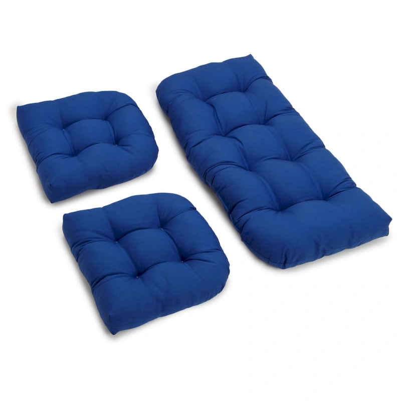 Ensemble de trois coussins de banquette d'intérieur en sergé