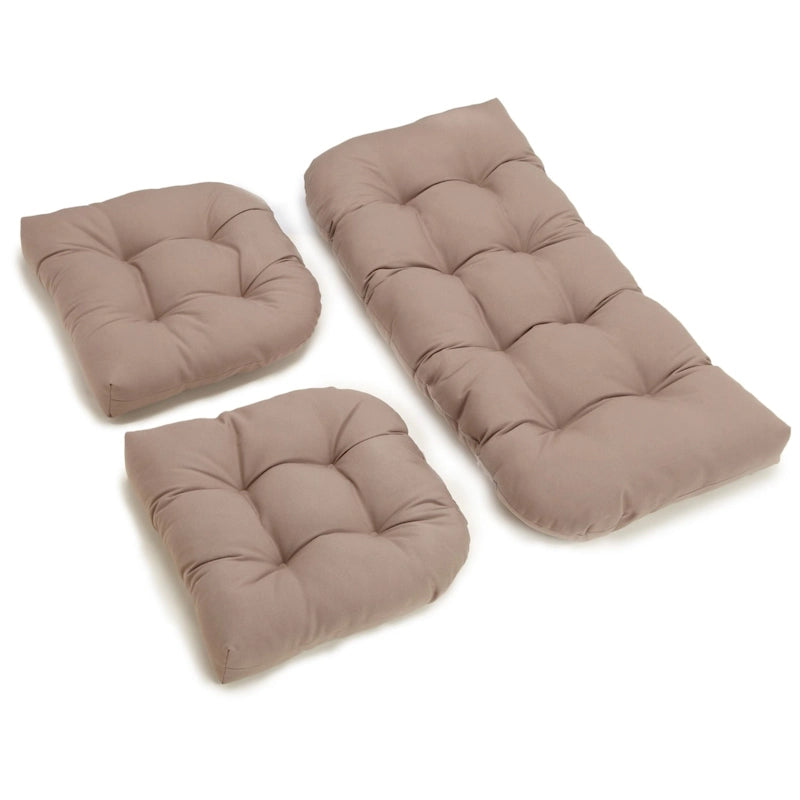 Ensemble de trois coussins de banquette d'intérieur en sergé