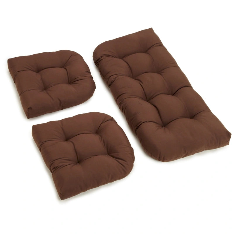 Ensemble de trois coussins de banquette d'intérieur en sergé