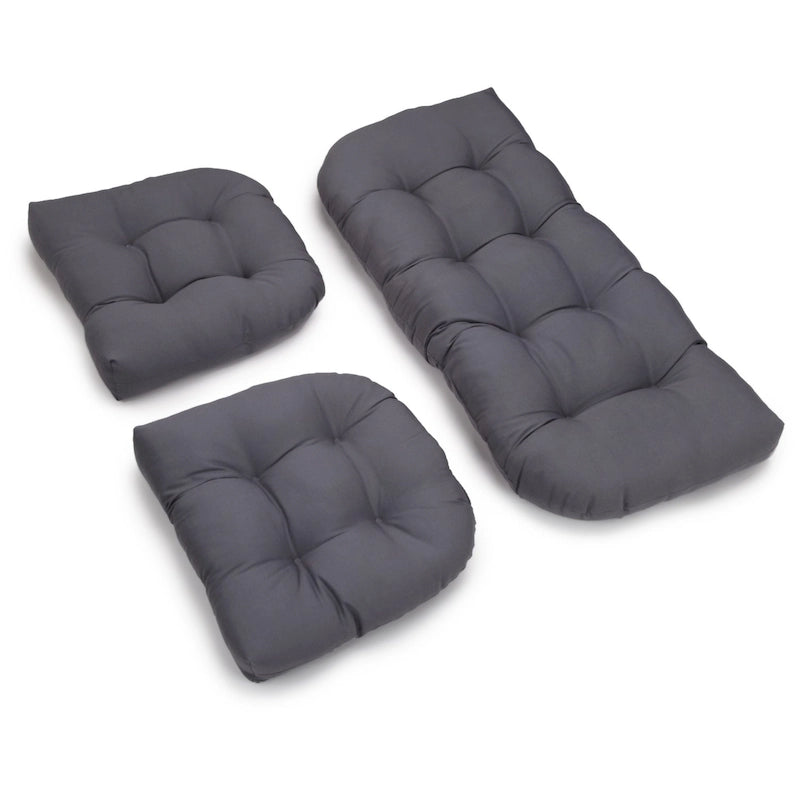 Ensemble de trois coussins de banquette d'intérieur en sergé