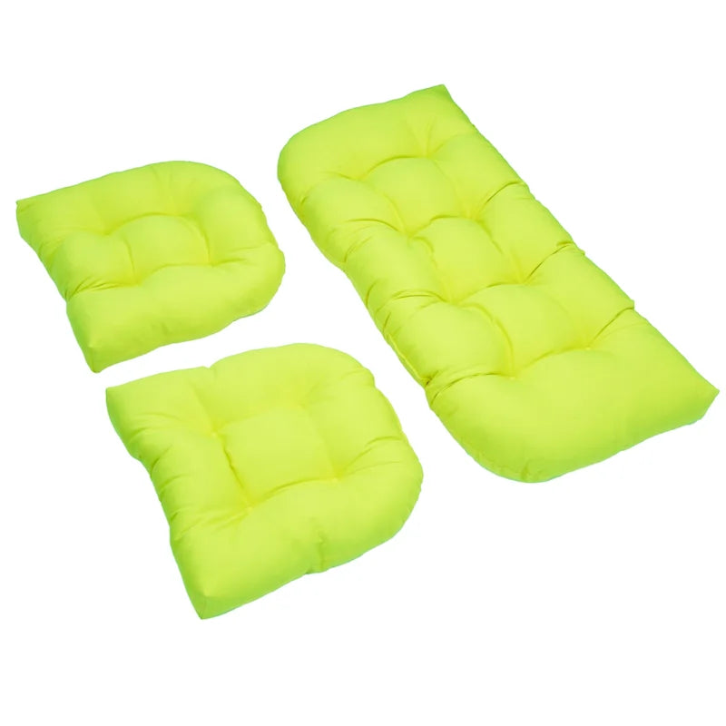 Ensemble de trois coussins de banquette d'intérieur en sergé