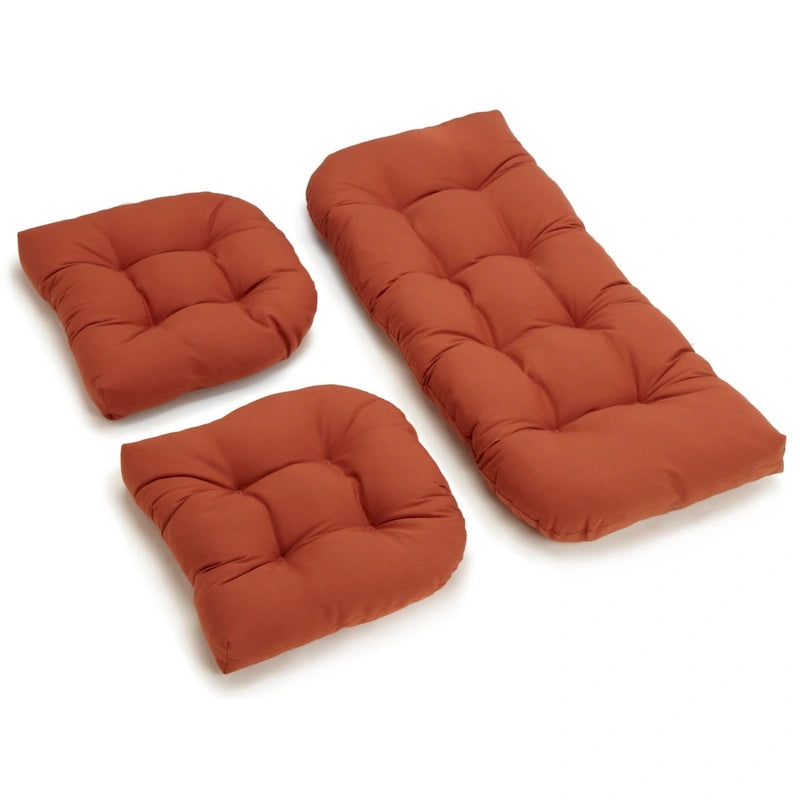 Ensemble de trois coussins de banquette d'intérieur en sergé