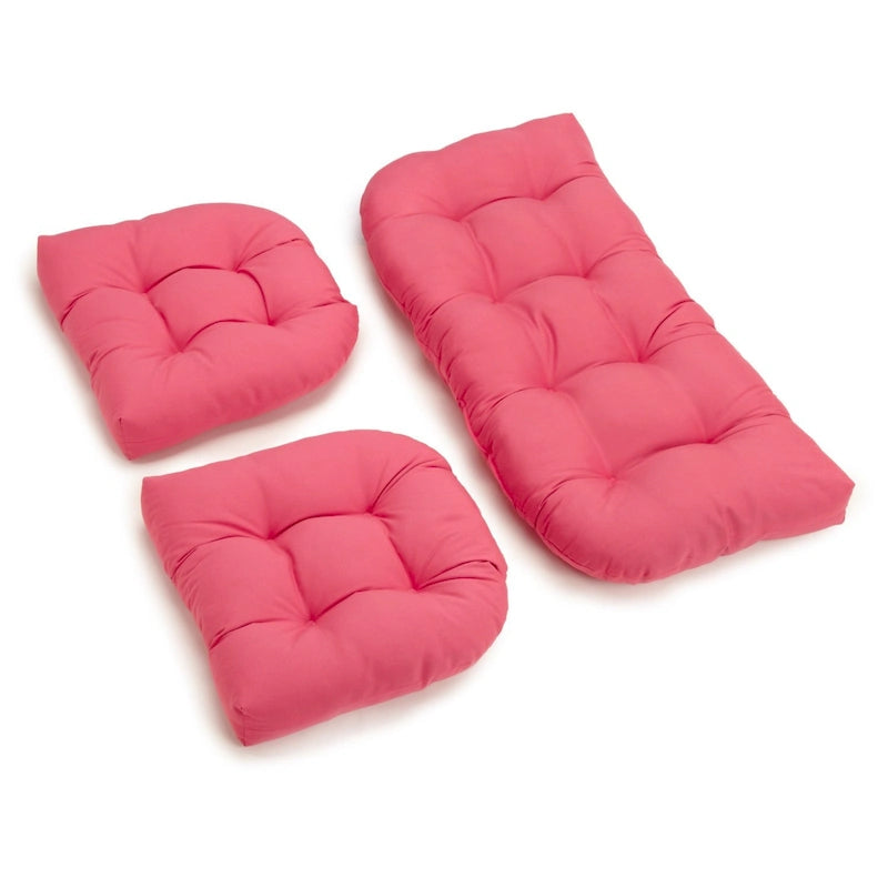 Ensemble de trois coussins de banquette d'intérieur en sergé