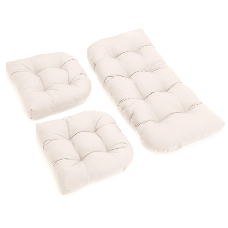 Ensemble de trois coussins de banquette d'intérieur en sergé