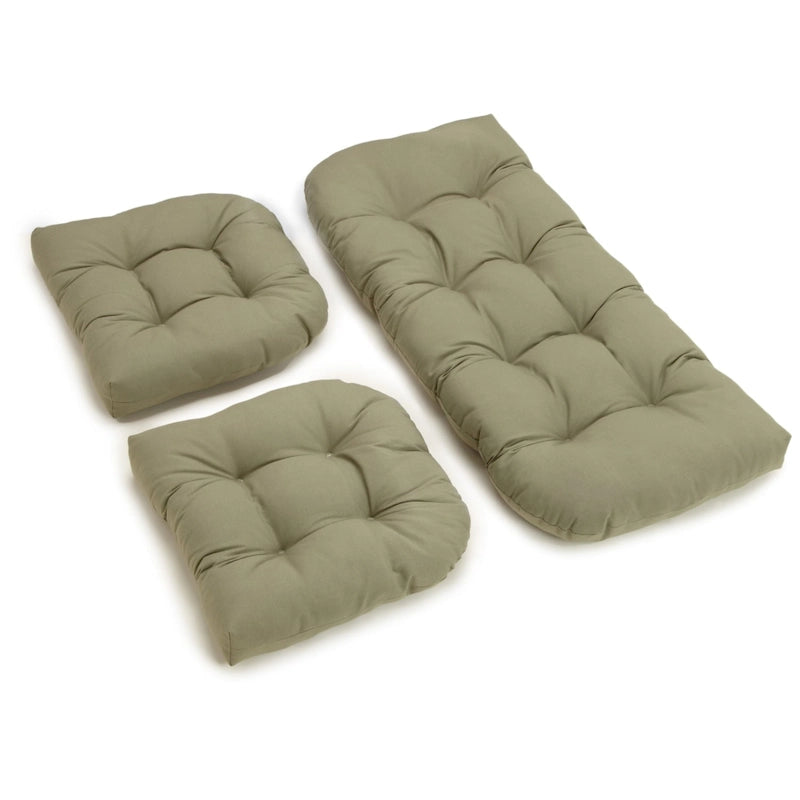 Ensemble de trois coussins de banquette d'intérieur en sergé