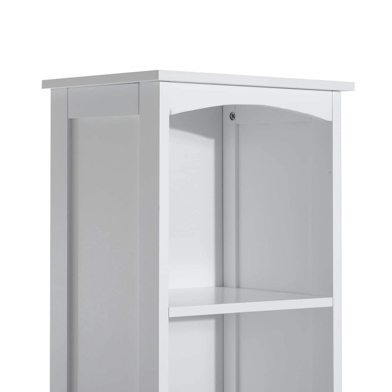HOMCOM 67  Tall Bathroom Storage Cabinet, Freestanding Linen Tower with 3-Tier Shelf, Narrow Side Floor Organizer, White