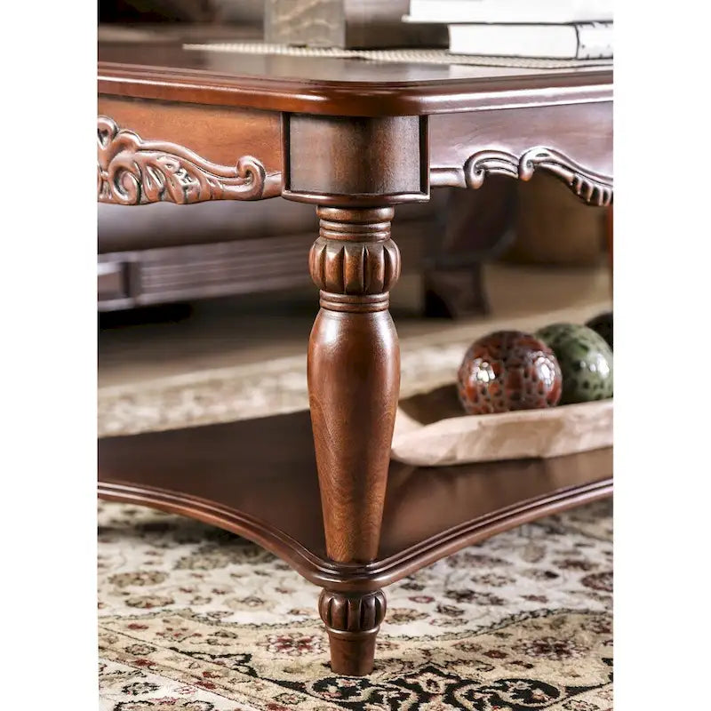 Ensemble de 3 tables d'appoint Rity Traditionnel Cerise 48 pouces en bois par Furniture of America