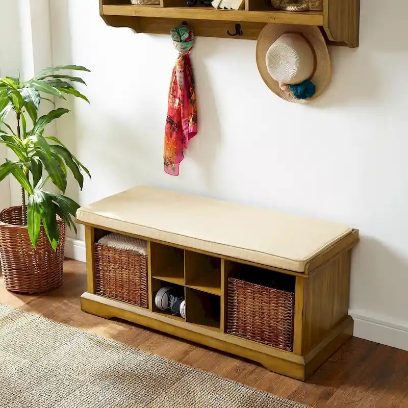 Banc de rangement d'entrée Brennan - 42 L x 16,5 P x 18,25 H