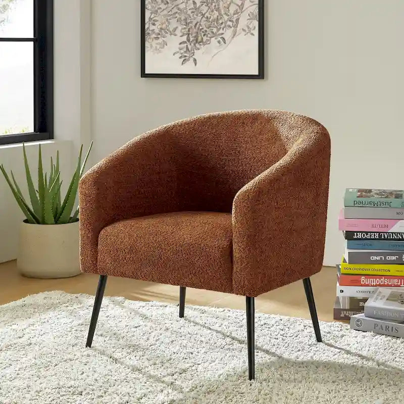 Fauteuil Hal Modern Boucle avec pieds en métal par HULALA HOME