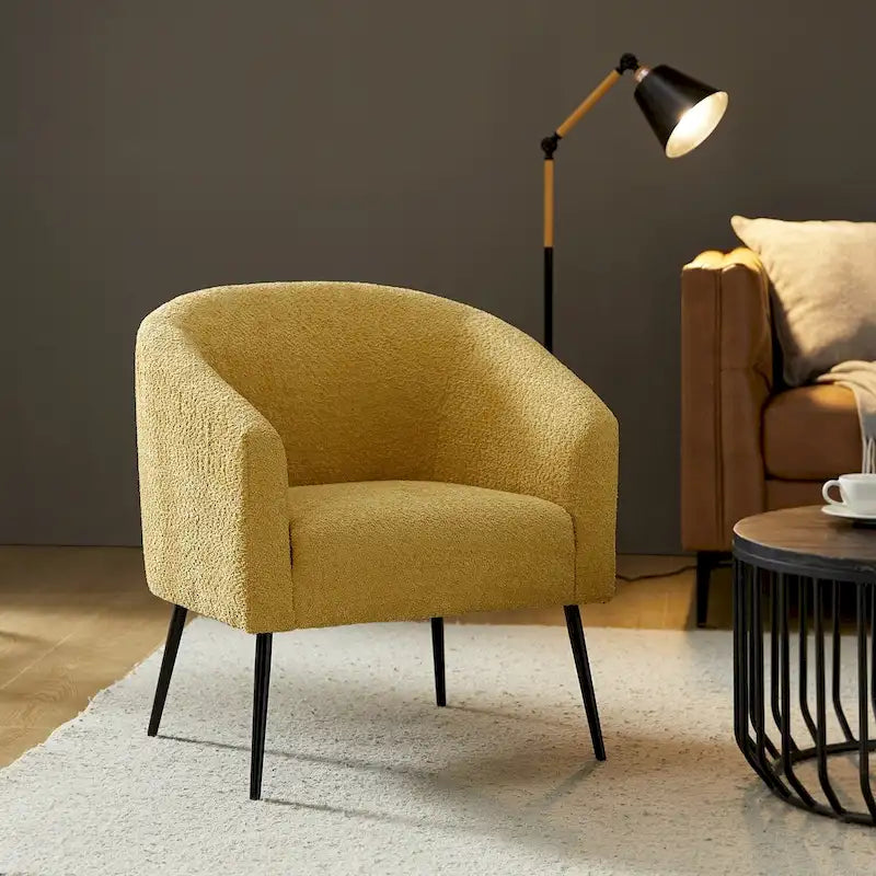 Fauteuil Hal Modern Boucle avec pieds en métal par HULALA HOME